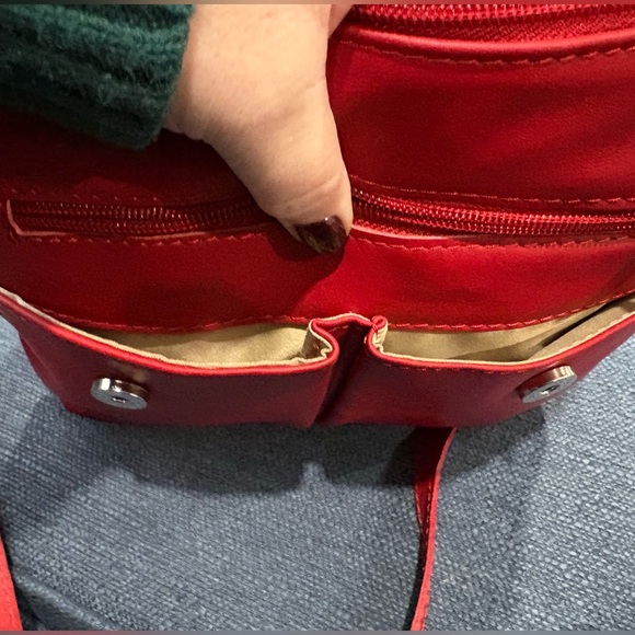 Red Leather Crossbody Bag | Made in Greece | Soft Genuine Leather | NWOT - Picture 10 of 13